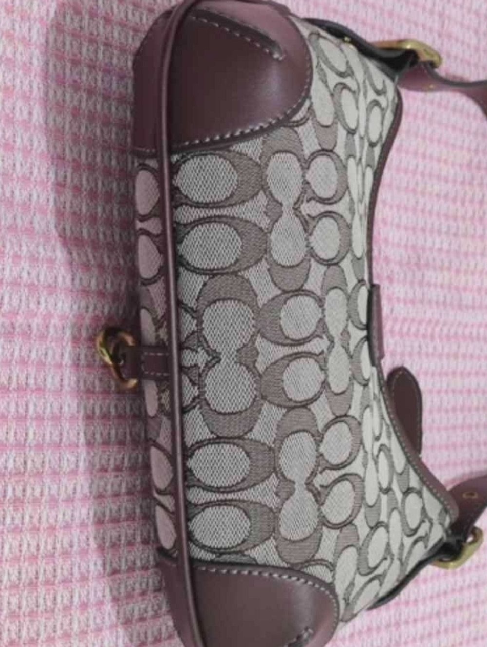 Brown Signature-Pattern Shoulder Bag - Picture 6 of 11